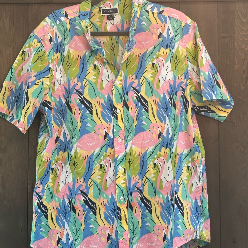 Club Room Multicolor Tropical Print Shirt
